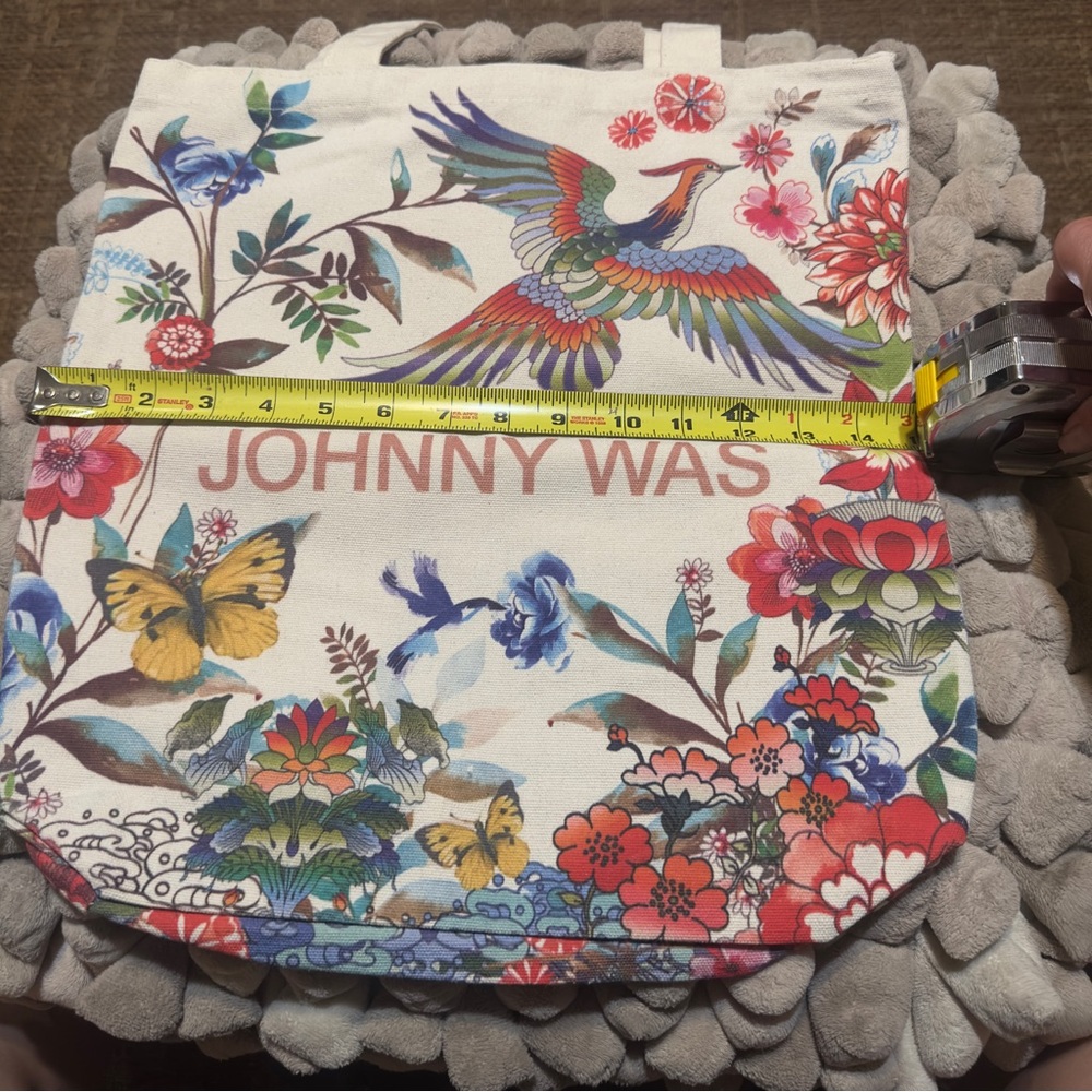 NWOT Johnny Was Colorful Floral & Bird Tote Bag Boho Chic Large 🌸🕊️ - Picture 5 of 5